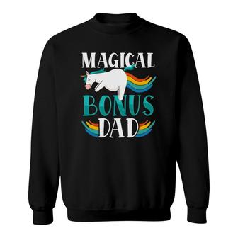 Magical Bonus Dad Proud Stepfather Cute Unicorn Step Dad Sweatshirt | Mazezy
