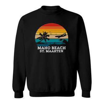 Maho Beach St Maarten Caribbean Island Sweatshirt | Mazezy
