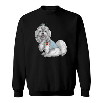 Maltese I Love Mom Tattoo Dog Funny Mother's Day Gift Sweatshirt | Mazezy