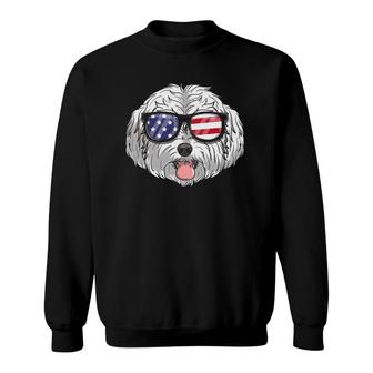 Maltipoo Dog Patriotic Usa 4Th Of July American Cute Gift Sweatshirt | Mazezy