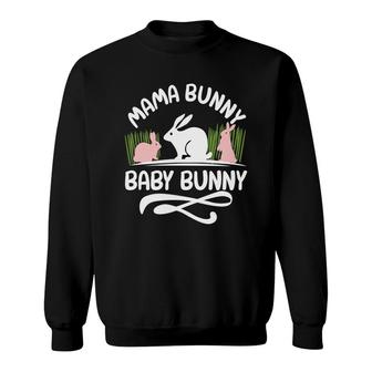 Mama Bunny Baby Bunny Happy Easter Pregnancy Announcement Sweatshirt - Seseable