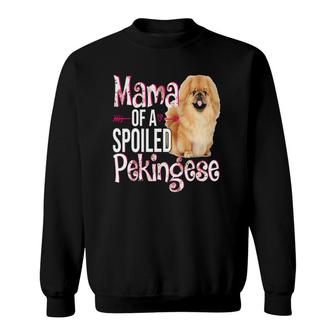 Mama Of A Spoiled Pekingese Happy Mother's Day Floral Dog Sweatshirt | Mazezy UK
