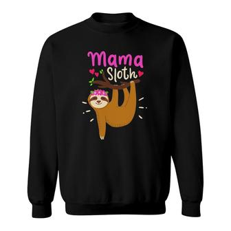 Mama Sloth Lazy Spirit Animal Mom Family Matching Costume Sweatshirt | Mazezy