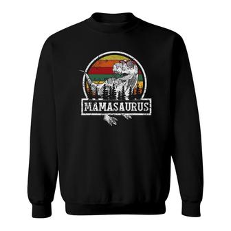 Mamasaurus Mama Saurus Matching Dinosaur Family Sweatshirt | Mazezy