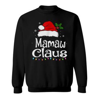 Mamaw Claus Christmas Pajama Family Matching Xmas Sweatshirt | Mazezy