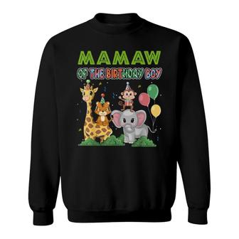Mamaw Of The Birthday Boy Theme Zoo Safari Jungle Animal Sweatshirt | Mazezy