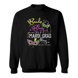 Mardi Gras Bling And Beads Gift Sweatshirt | Mazezy
