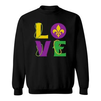Mardi Gras Carnival Love New Orleans Cajun Festival Sweatshirt | Mazezy