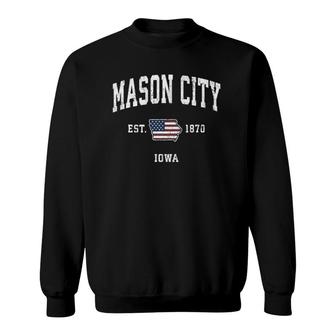 Mason City Iowa Ia Vintage American Flag Sports Design Sweatshirt | Mazezy