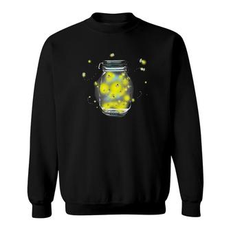 Mason Jar Fireflies Insect Lover Gift Sweatshirt | Mazezy