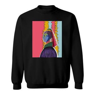 Masterpiece Of Art Girl With A Pearl Earring Multicolor Sweatshirt | Mazezy
