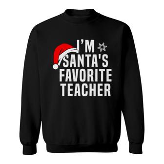 Matching Christmas Party Xmas Santa's Favorite Teacher Sweatshirt | Mazezy
