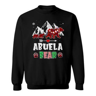 Matching Family Buffalo Plaid Abuela Bear Wearing Christmas Sweatshirt - Thegiftio UK
