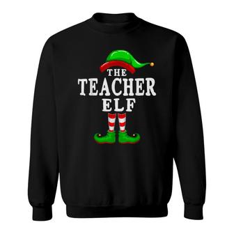 Matching Family Group Christmas The Teacher Elf Sweatshirt | Mazezy