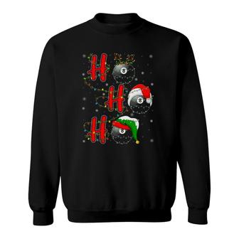 Matching Family Xmas Santa Ho Ho Ho Billiards Christmas Sweatshirt | Mazezy