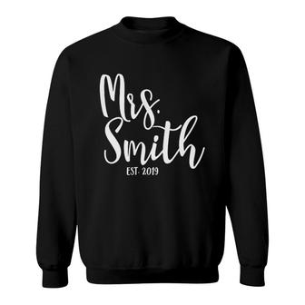 Matching Married Est 2019 Mrs Smith Honeymoon Sweatshirt | Mazezy