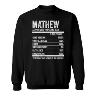 Mathew Nutrition Personalized Name Name Facts Sweatshirt | Mazezy CA