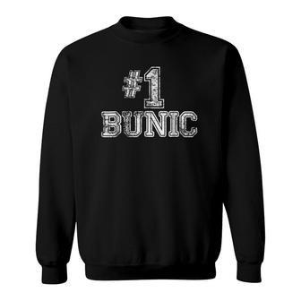 Mens 1 Bunic Number One Father's Day Gift Tee Sweatshirt | Mazezy