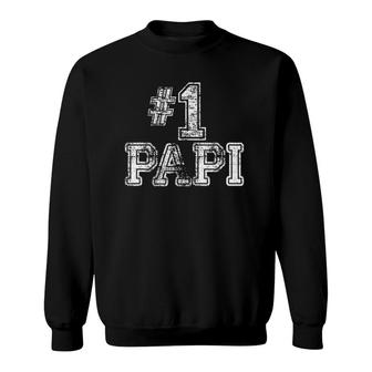 Mens 1 Papi - Number One Father's Day Gift Sweatshirt | Mazezy