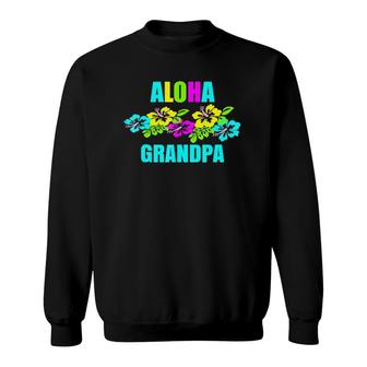 Mens Aloha Grandpa Hawaiian Luau Party Vacation Sweatshirt | Mazezy AU