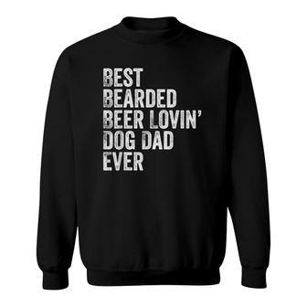 Mens Best Bearded Beer Lovin' Dog Dad Sweatshirt | Mazezy