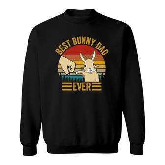 Mens Best Bunny Dad Ever Vintage Rabbit Lover Father Pet Rabbit Sweatshirt | Mazezy