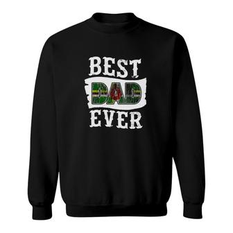 Mens Best Dad Ever Father's Day Dominica Flag Dominican Sweatshirt | Mazezy