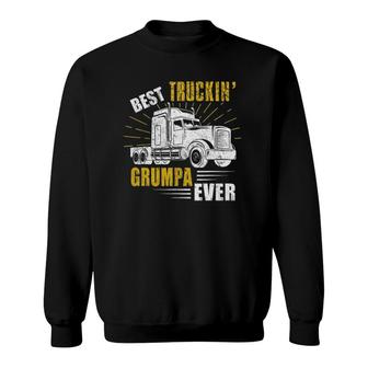 Mens Best Truckin' Grumpa Ever Tee Trucker Fathers Day Sweatshirt | Mazezy AU