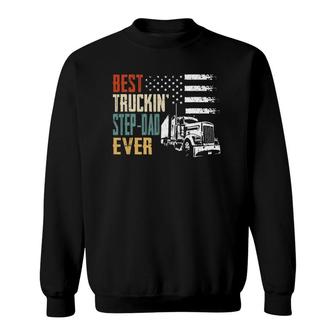 Mens Best Trucking Step-Dad Ever Big Rig Trucker Truckin Sweatshirt | Mazezy DE