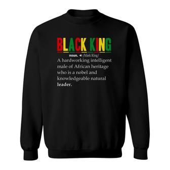 Mens Black King Definition African Pride Melanin Black History Sweatshirt | Mazezy