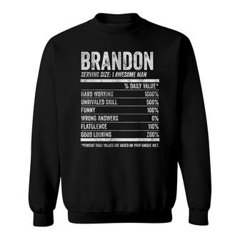 Mens Brandon Nutrition Personalized Name Name Facts Sweatshirt | Mazezy