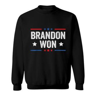 Mens Brandon Won,Thank You Brandon, Lets Go Branden Us Flag Sweatshirt | Mazezy