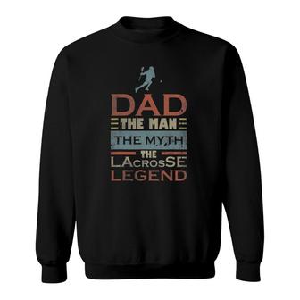 Mens Dad Father Lacrosse Lax Player Coach Gift Team Ball Sport Sweatshirt | Mazezy