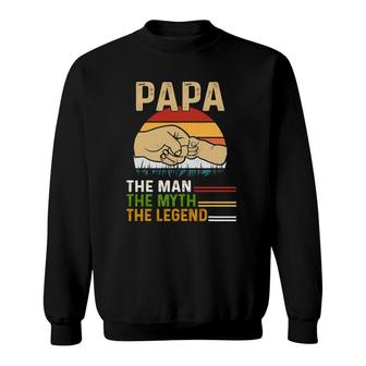 Mens Dad For Father's Day Man-Myth The Legend Funny Papa Sweatshirt | Mazezy
