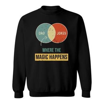 Mens Dad Jokes Where The Magic Happens Sweatshirt | Mazezy