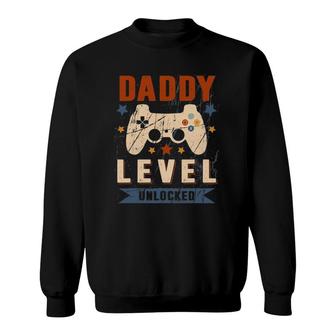 Mens Dad Level Unlocked Video Gamer Leveled Up To Daddy Sweatshirt | Mazezy