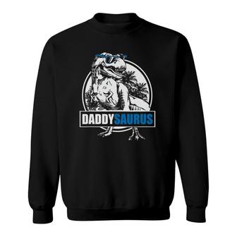 Mens Daddysaurus Father's Day Birthday Dinosaur Trex Daddy Saurus Sweatshirt | Mazezy