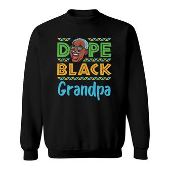 Mens Dope Black Grandpa African American Melanin Father's Day Sweatshirt | Mazezy