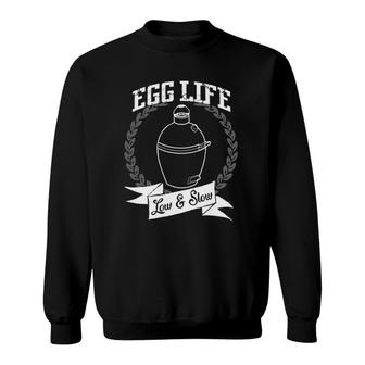 Mens Egg Life Low & Slow Green Egg Sweatshirt | Mazezy