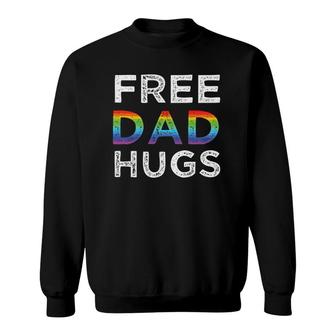 Mens Free Dad Hugs Lgbtq Pride Rainbow Sweatshirt | Mazezy