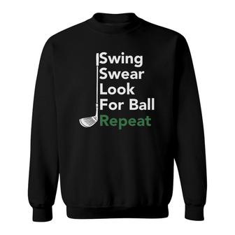 Mens Golf Swing Swear Look For Ball Repeat Sweatshirt | Mazezy