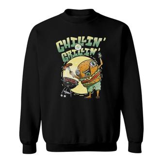 Mens Grilling S For Men Grillin' N Chillin' Beer Drinking Sweatshirt | Mazezy AU