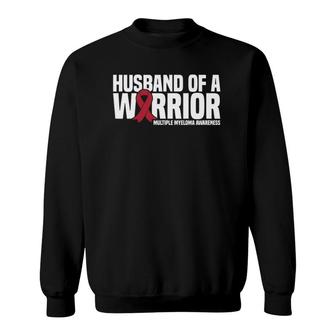 Mens Husband Of A Warrior Mm Multiple Myeloma Awareness Sweatshirt | Mazezy