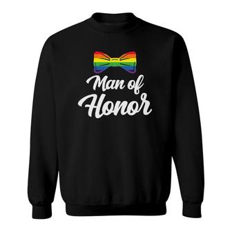 Mens Man Of Honor Gay Man Lgbt Gay Bachelor Pride Party Sweatshirt | Mazezy
