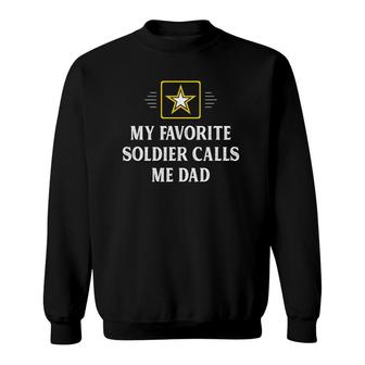 Mens My Favorite Soldier Calls Me Dad Vintage Style Sweatshirt