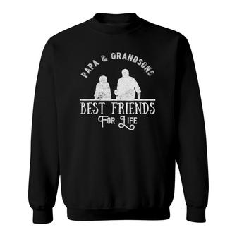 Mens Papa And Grandson Best Friends For Life Sweatshirt | Mazezy