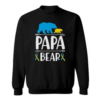 Mens Papa Bear Down Syndrome Awareness Proud Dad Sweatshirt | Mazezy