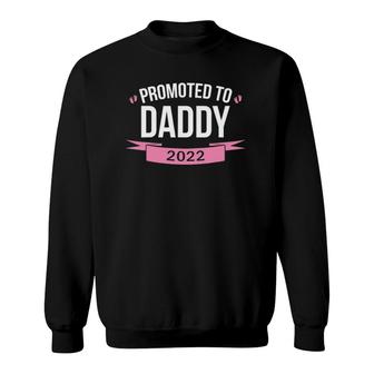Mens Promoted To Daddy Est 2022 Pink New Dad Baby Gift Sweatshirt | Mazezy