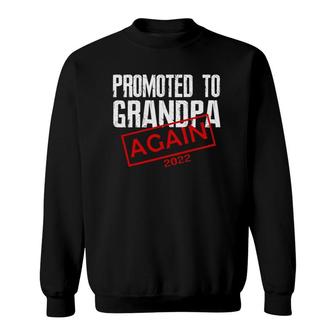 Mens Promoted To Grandpa Again Est 2022 Pregnancy Sweatshirt | Mazezy