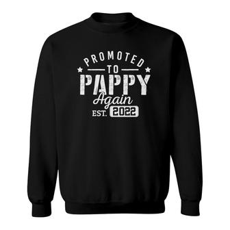 Mens Promoted To Pappy Again 2022 New Dad Soon To Be Grandpa Papa Sweatshirt | Mazezy CA